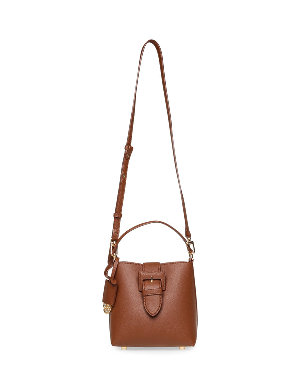 anne klein Small Sculpted Buckle Bucket with Convertible Strap Hazelnut