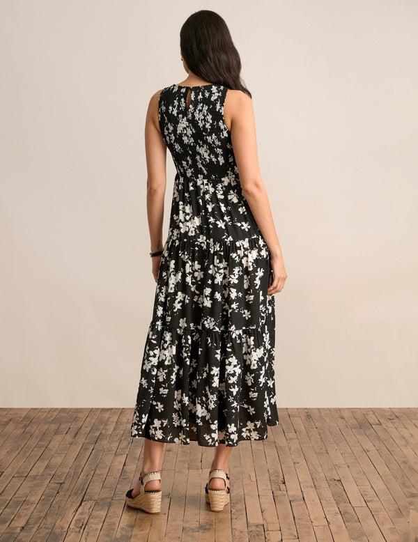 Anne Klein Smocked Bodice Maxi Dress Anne Black/Bright White