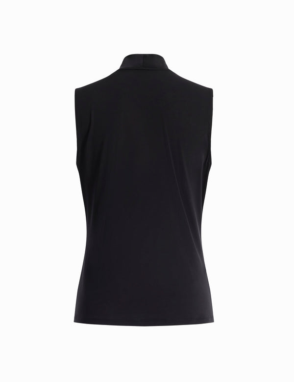 Anne Klein Solid Ity Shirred Surplice Top Anne Black