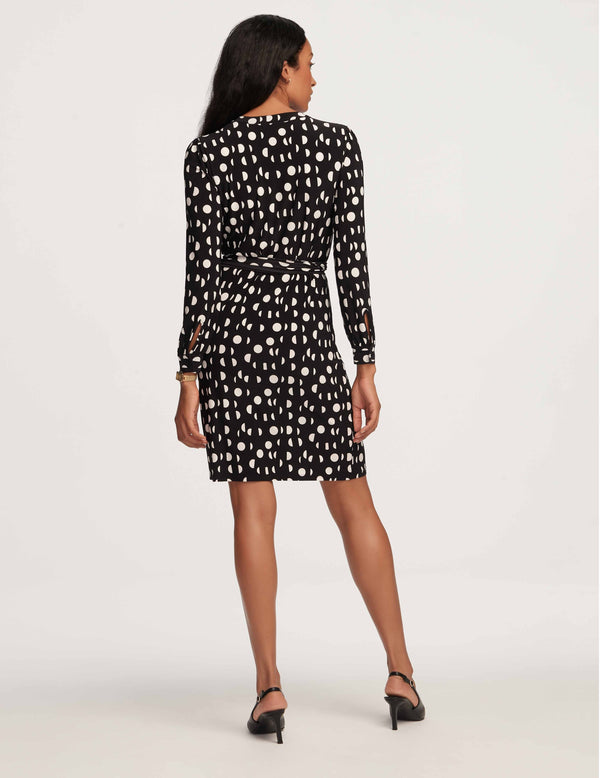 Anne Klein Split Neck Shirtdress- Sale Anne Black/Anne White