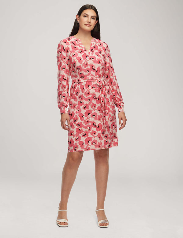anne klein Split Neck Shirtdress- Sale Camellia Multi