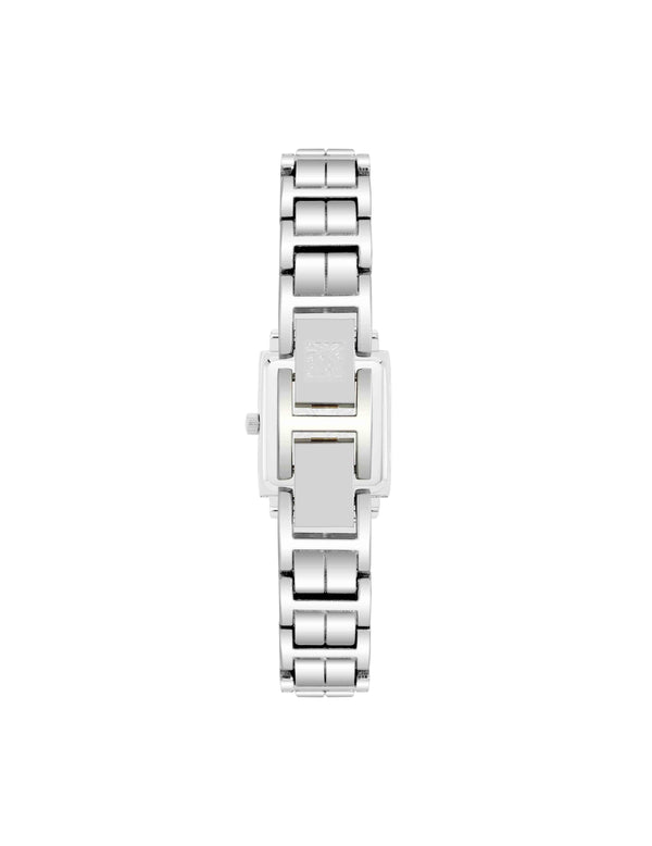 Anne Klein Square Watch With Premium Crystal Accents Silver-Tone