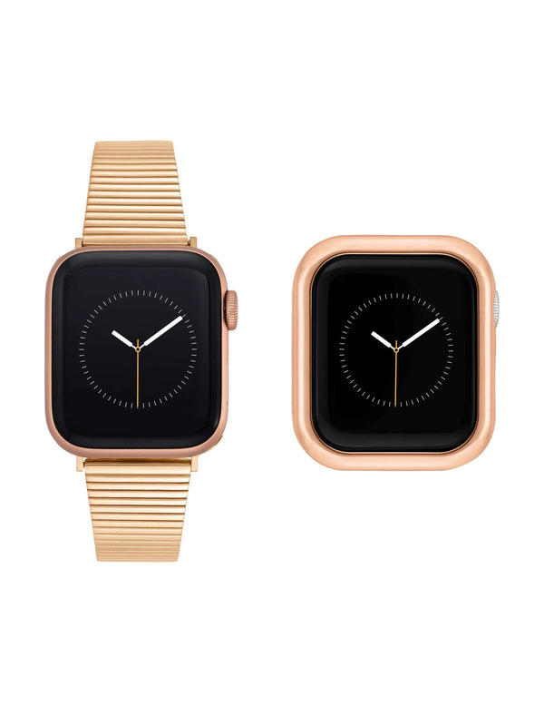 anne klein Stainless Steel Band with Protective Case Bundle