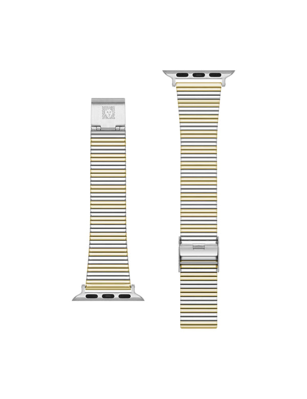 Anne Klein Stainless Steel Band With Sliding Buckle Closure For Apple Watch® Two-Tone
