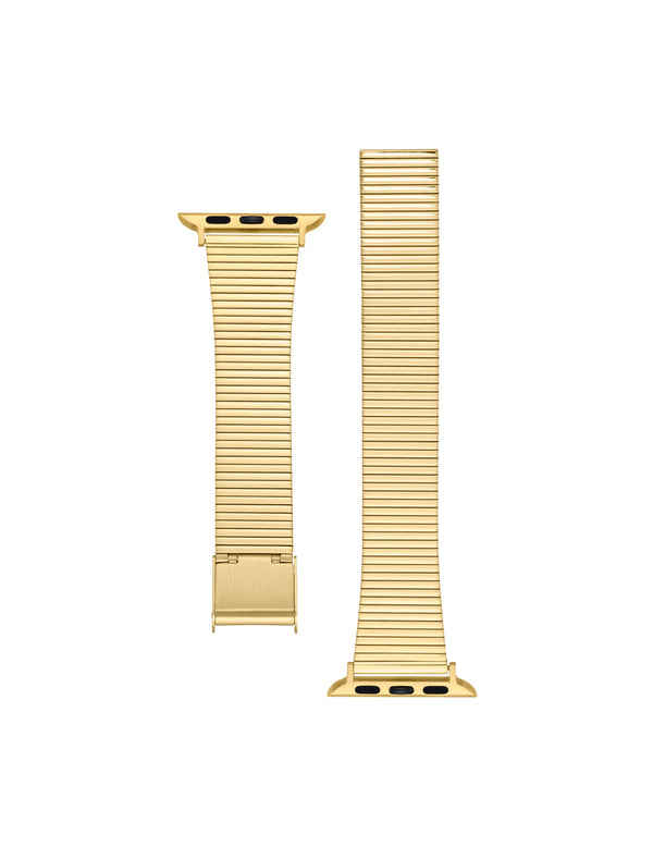 Anne Klein Stainless Steel Band With Sliding Buckle Closure For Apple Watch® Gold-Tone