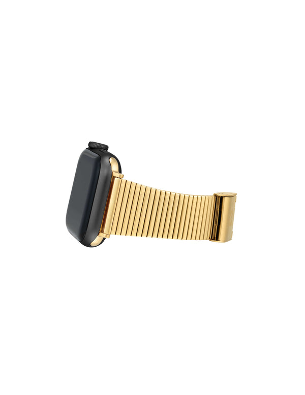 Anne Klein Stainless Steel Band With Sliding Buckle Closure For Apple Watch® Gold-Tone