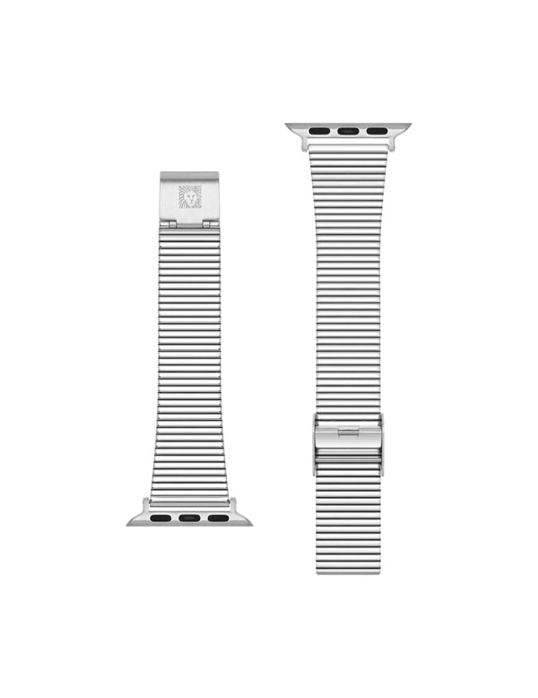 Anne Klein Stainless Steel Band With Sliding Buckle Closure For Apple Watch® Silver-Tone