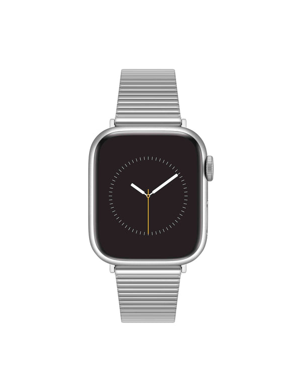 anne klein Stainless Steel Band with Sliding Buckle Closure for Apple Watch® Silver-Tone