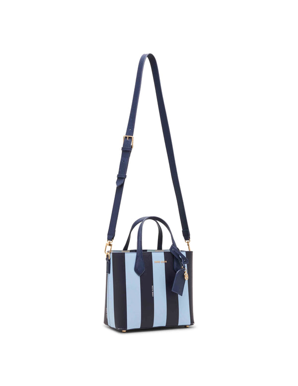 Anne Klein Striped Bonded Mini Tote With Convertible Strap