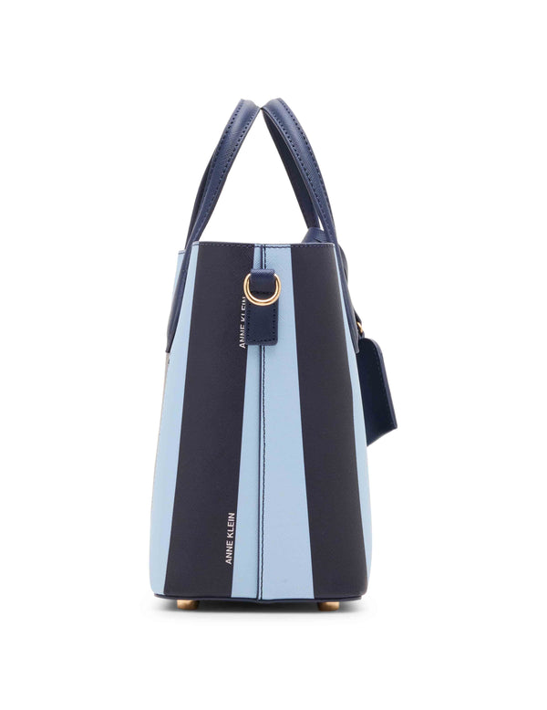 Anne Klein Striped Bonded Mini Tote With Convertible Strap