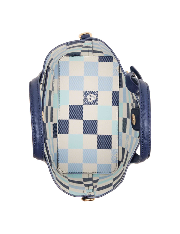 Anne Klein Striped Bonded Mini Tote With Convertible Strap