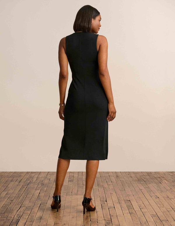 Anne Klein Surplus Midi With Asymmetrical Draping Anne Black