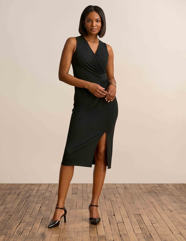anne klein Surplus Midi With Asymmetrical Draping Anne Black