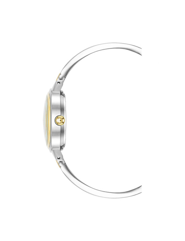 Anne Klein Tapered Open Bangle Watch Two-Tone/Black