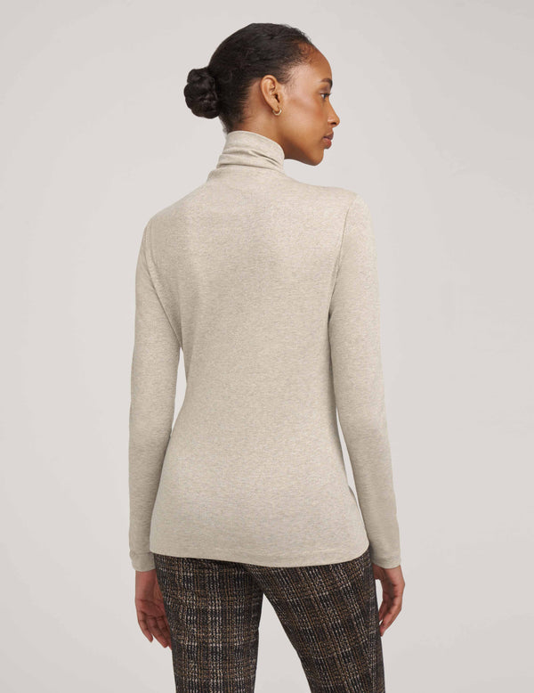 Anne Klein The Seamless Lurex Turtleneck- Sale Heather Grey/ Gold