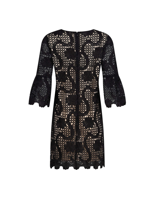 Anne Klein Three Quarter Bell Sleeve Shift Dress Anne Black