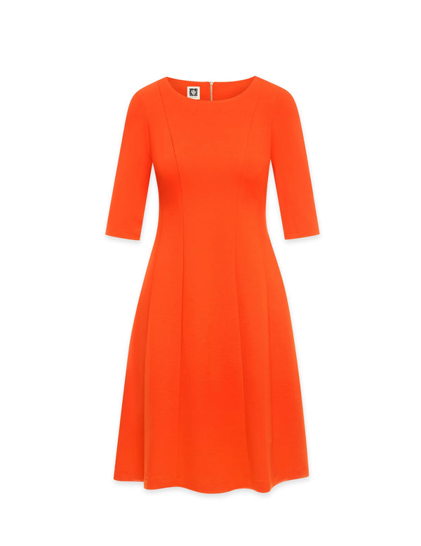 Anne Klein Three-Quarter Sleeve Fit And Flare Dress- Sale Poppy