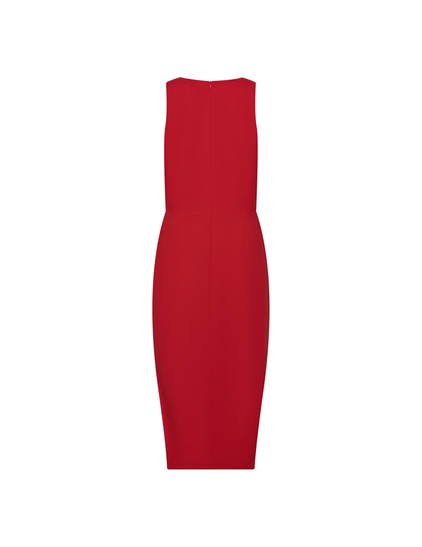Anne Klein Tulip Hem Classic Midi Dress Hibiscus Red