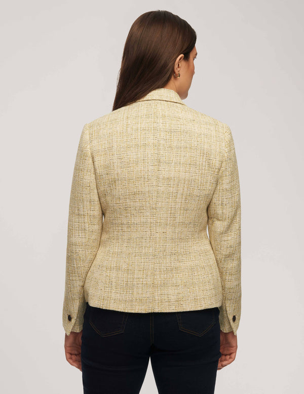 Anne Klein Tweed One Button Notch Collar Jacket- Sale Sprout Multi