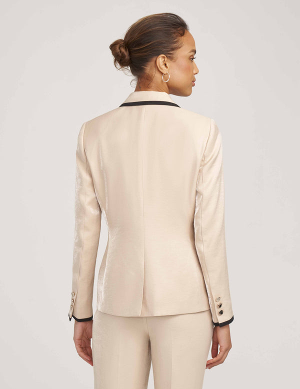 Anne Klein Two Button Notch Collar Jacket- Sale LIGHT COFFEE/ANNE BLAC