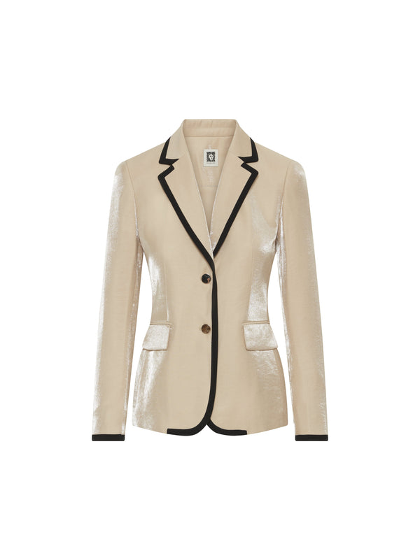 Anne Klein Two Button Notch Collar Jacket- Sale LIGHT COFFEE/ANNE BLAC