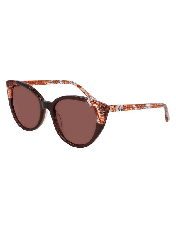Anne Klein Uplifting Rounded Cat-eye Sunglasses MOCHA PLAID