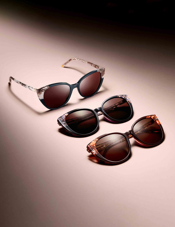 Anne Klein Uplifting Rounded Cat-eye Sunglasses MOCHA PLAID