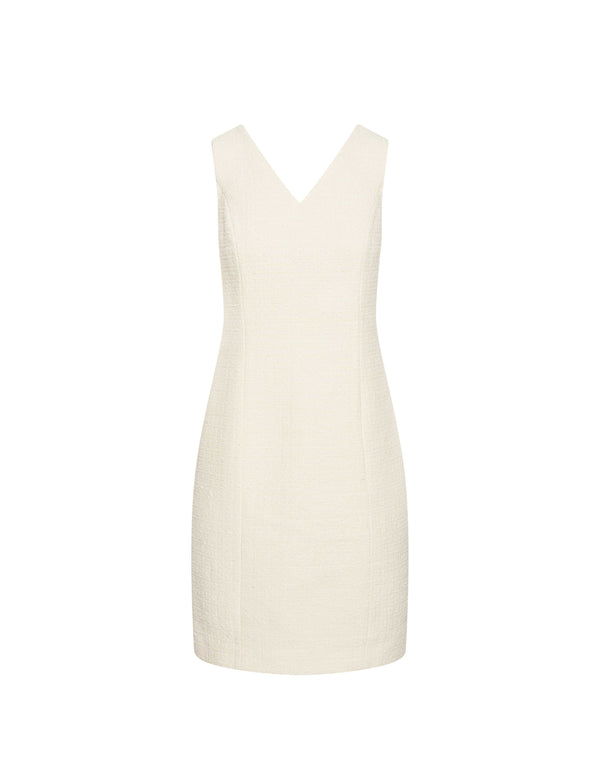 Anne Klein V-Neck Ridge Crest Sheath Dress- Sale Anne White