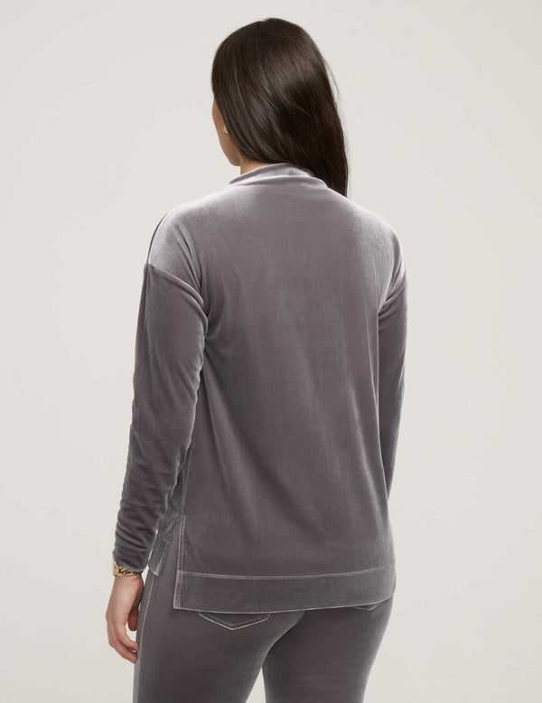Anne Klein Velour High-Low Stretch Pullover- Sale Rocky Shore