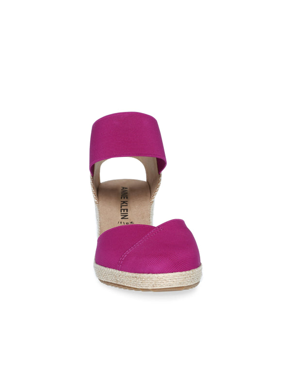 Anne Klein Zoey Round Toe Espadrille Wedges Fuschia