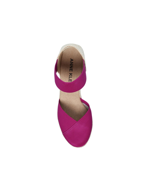 Anne Klein Zoey Round Toe Espadrille Wedges Fuschia