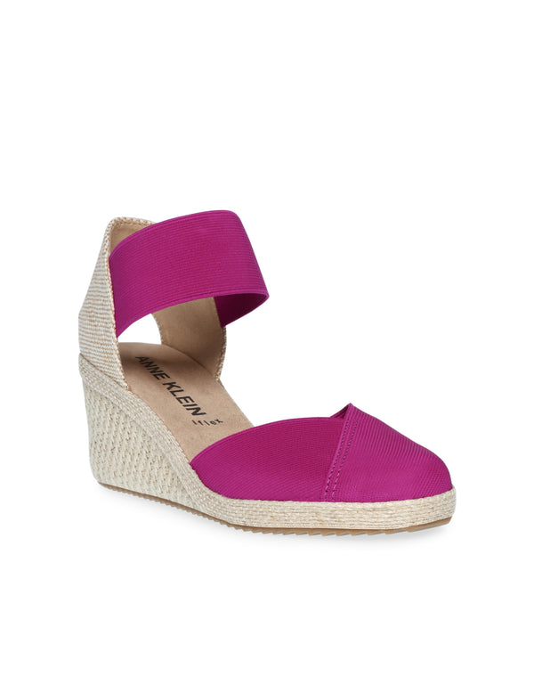 anne klein Zoey Round Toe Espadrille Wedges Fuschia