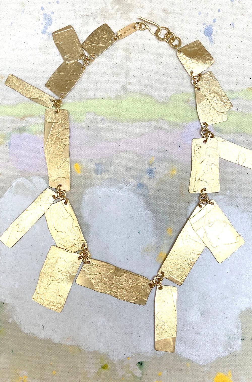 Annie Costello Brown Array Necklace Gold