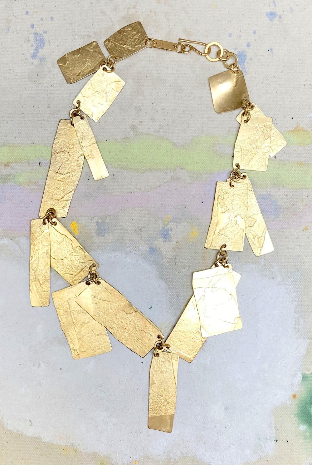 annie costello brown array necklace gold