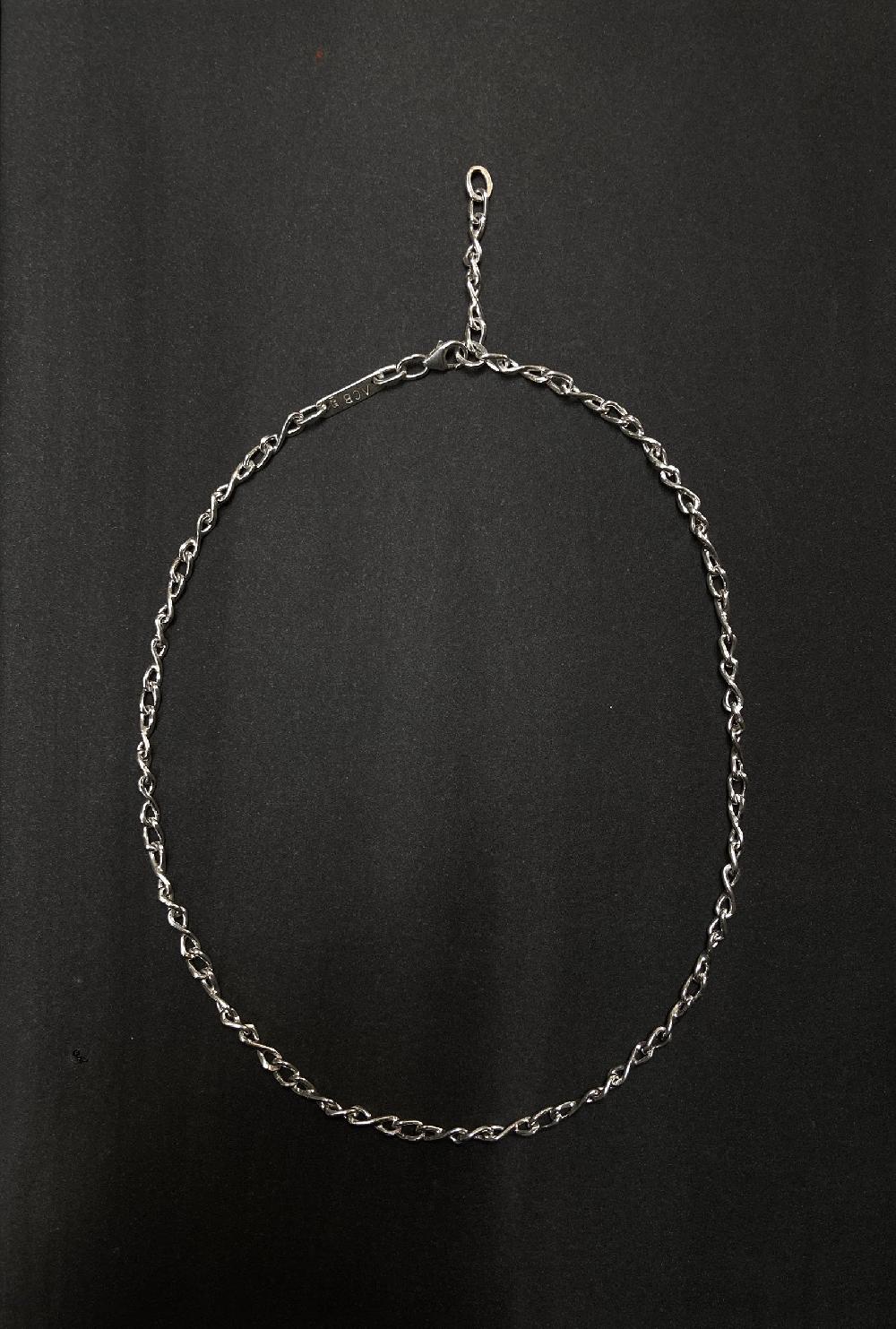 Annie Costello Brown Celia Chain Necklace Silver