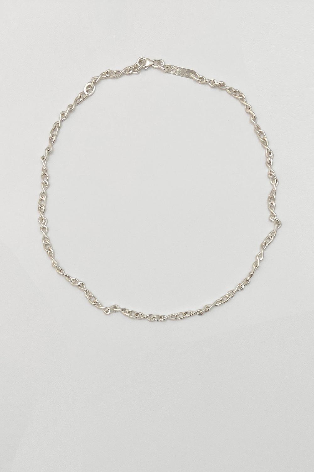 Annie Costello Brown Celia Chain Necklace Silver