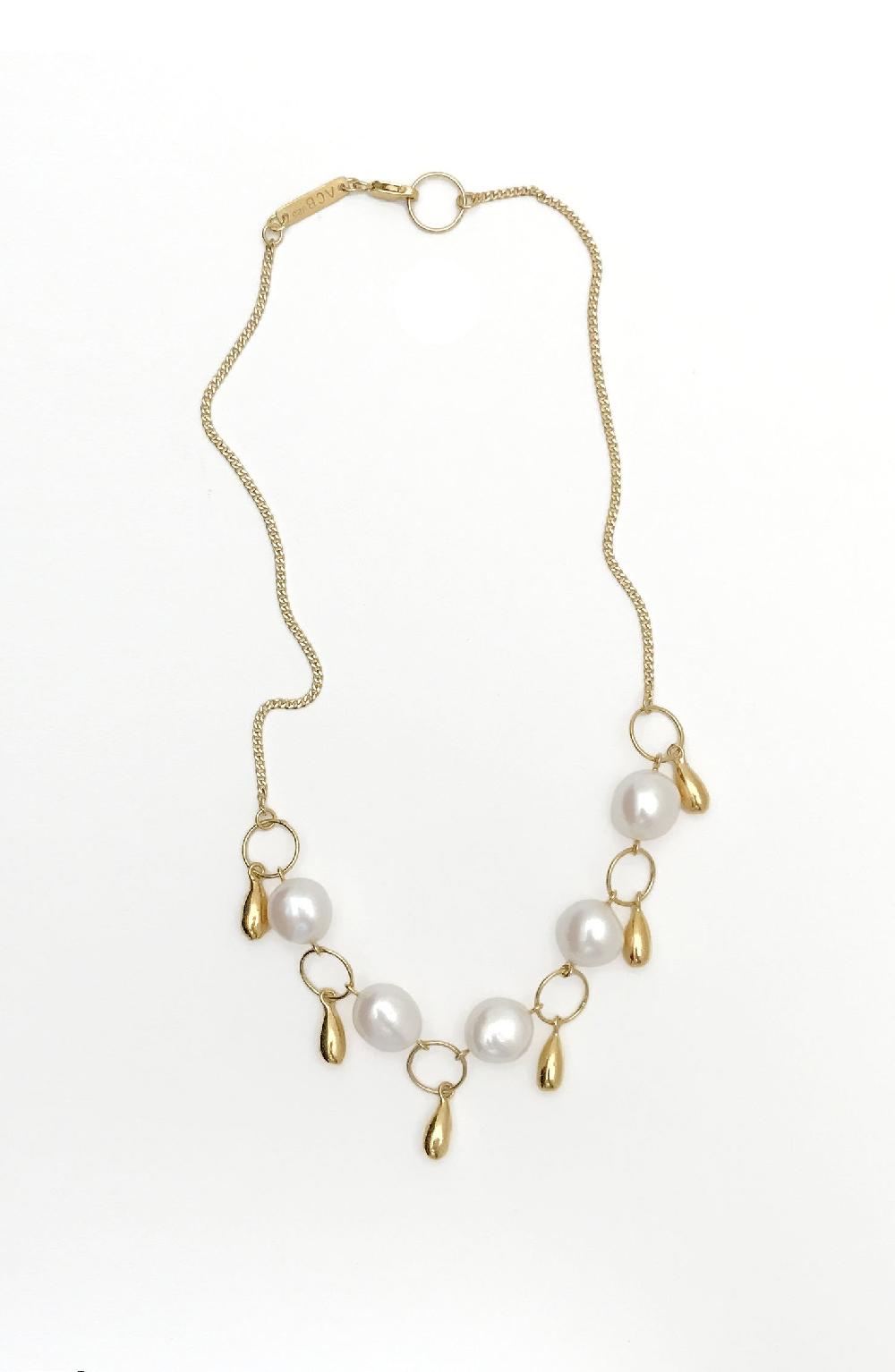 Annie Costello Brown Cherie Pearl Bib Vermeil