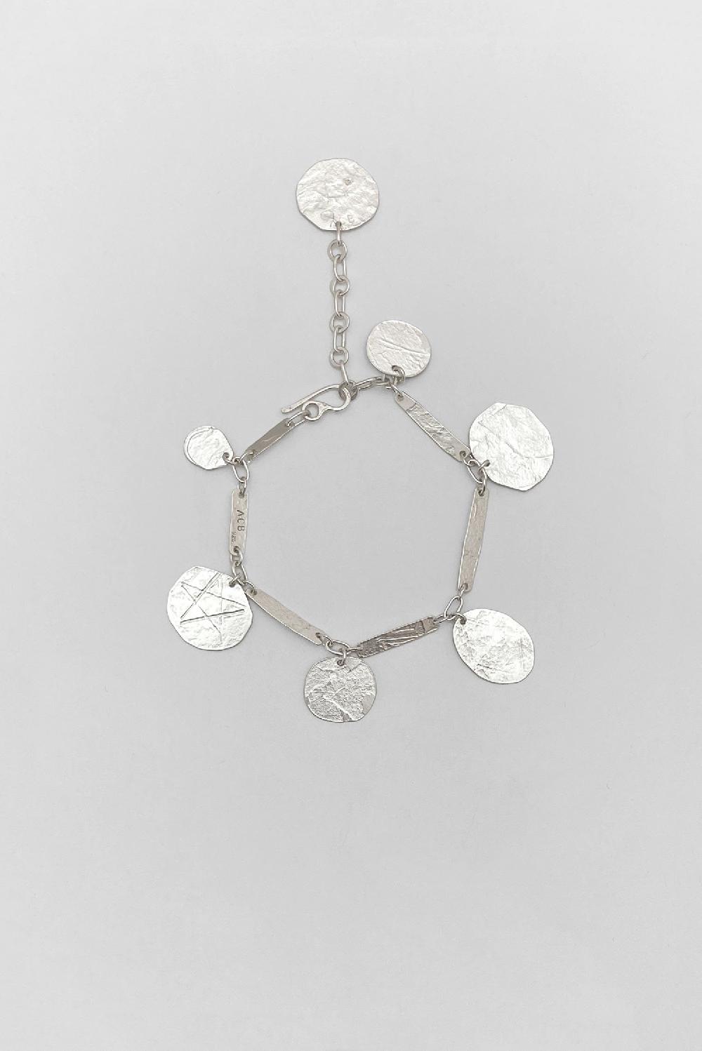 annie costello brown Coin Charms Bracelet Silver