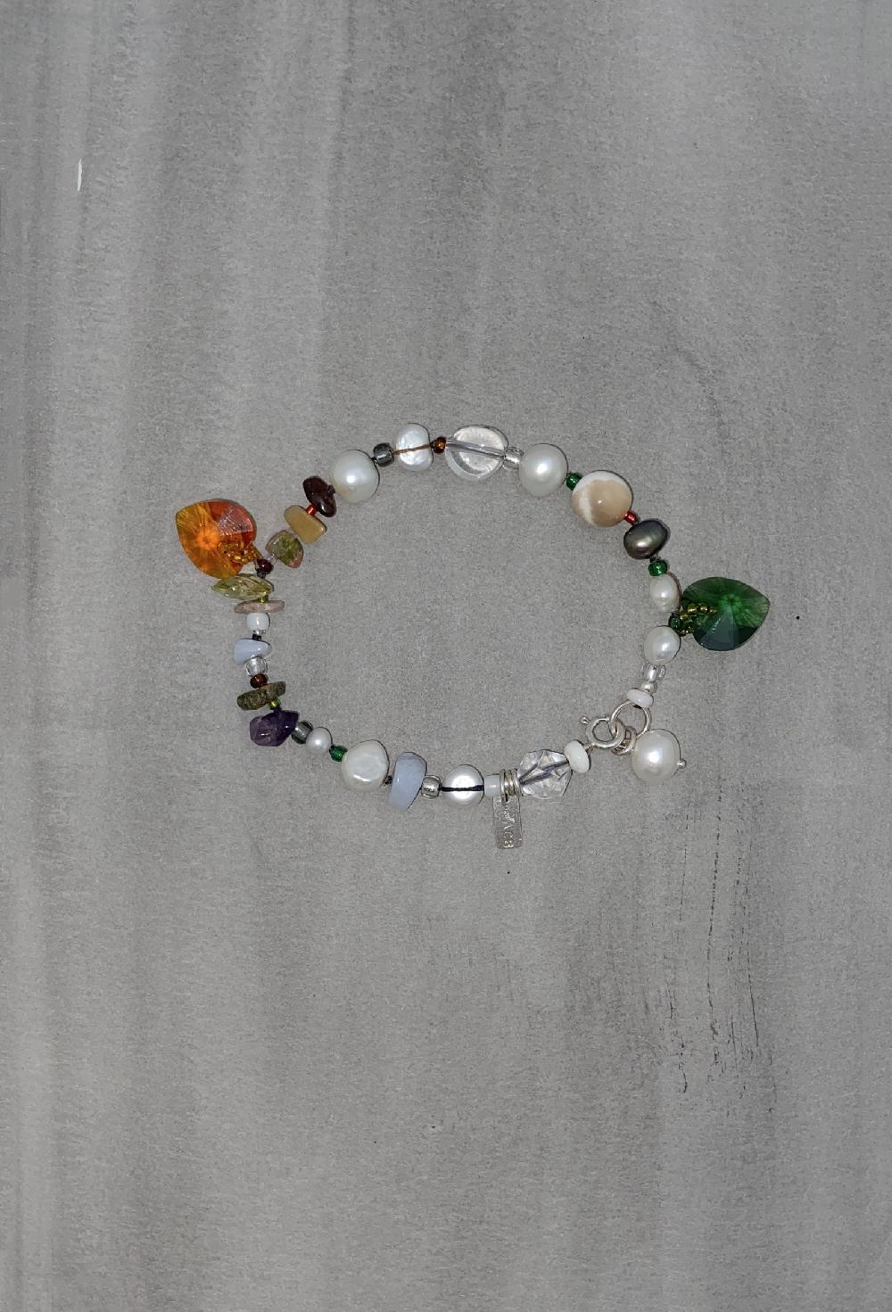 annie costello brown crystal hearts beach bracelet