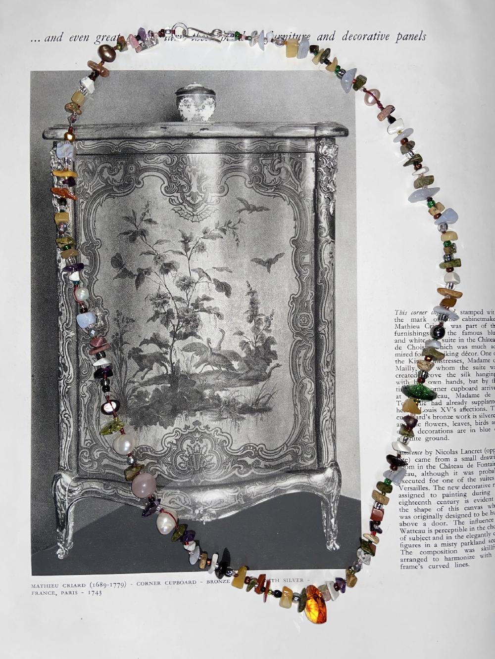 Annie Costello Brown Crystal Hearts Beach Necklace