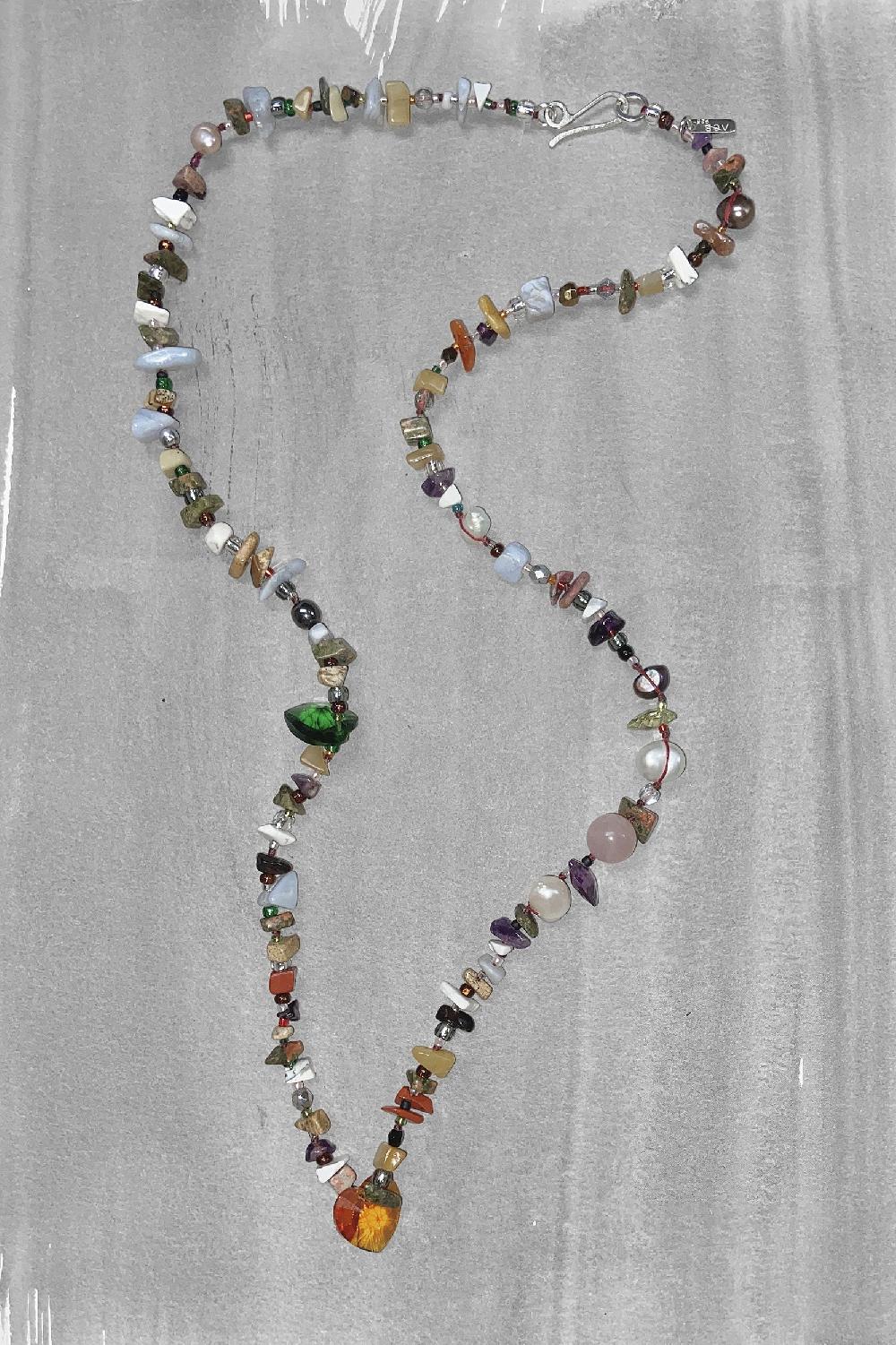 annie costello brown crystal hearts beach necklace