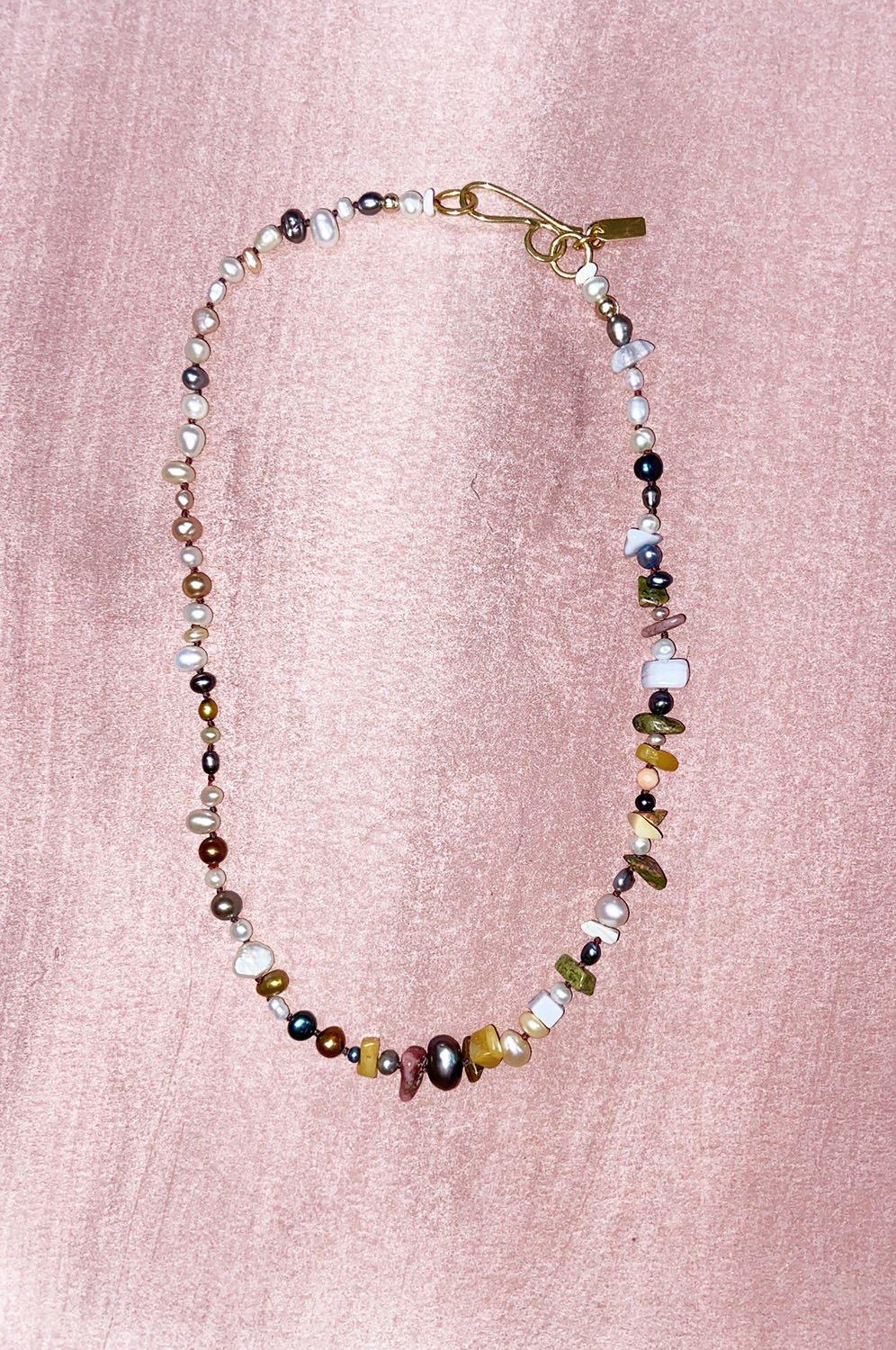 Annie Costello Brown Golden Pearl Mix Collar
