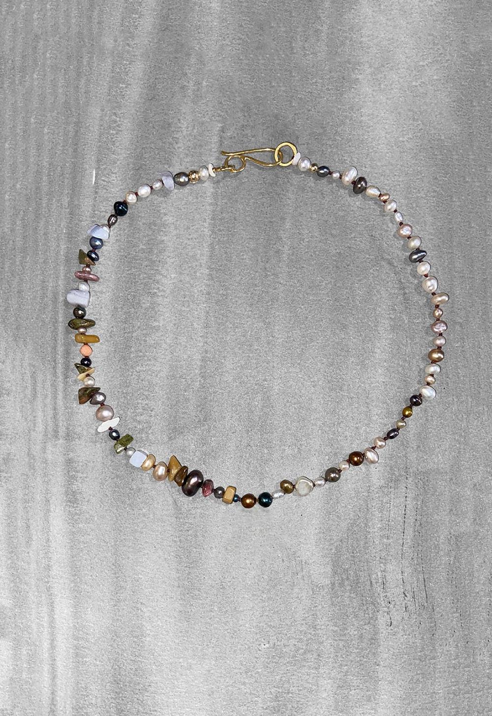 annie costello brown golden pearl mix collar