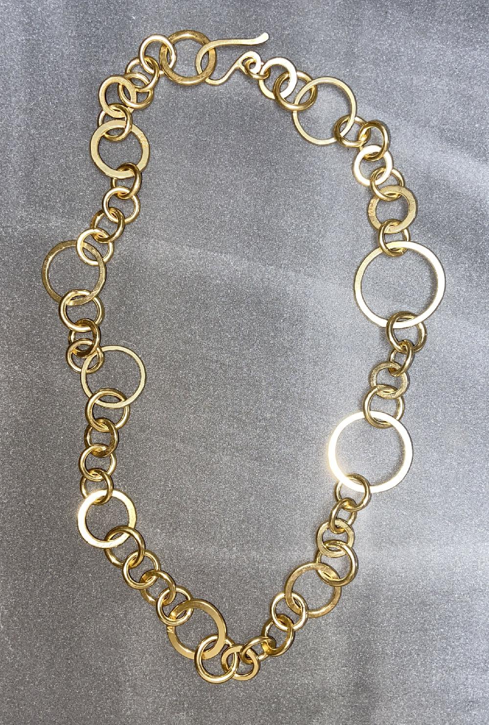 annie costello brown Hammered Circles Chain Gold
