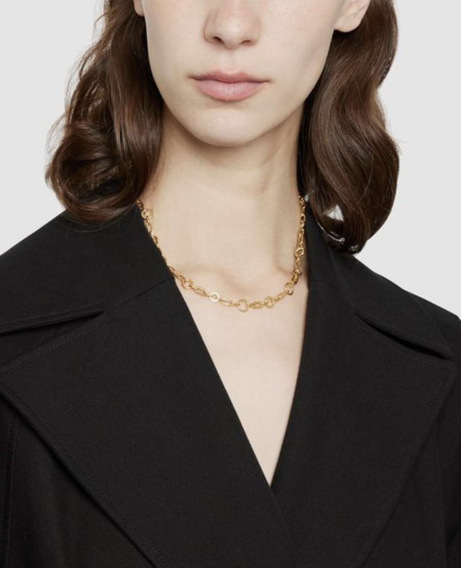 Annie Costello Brown Kraft Chain Necklace Vermeil