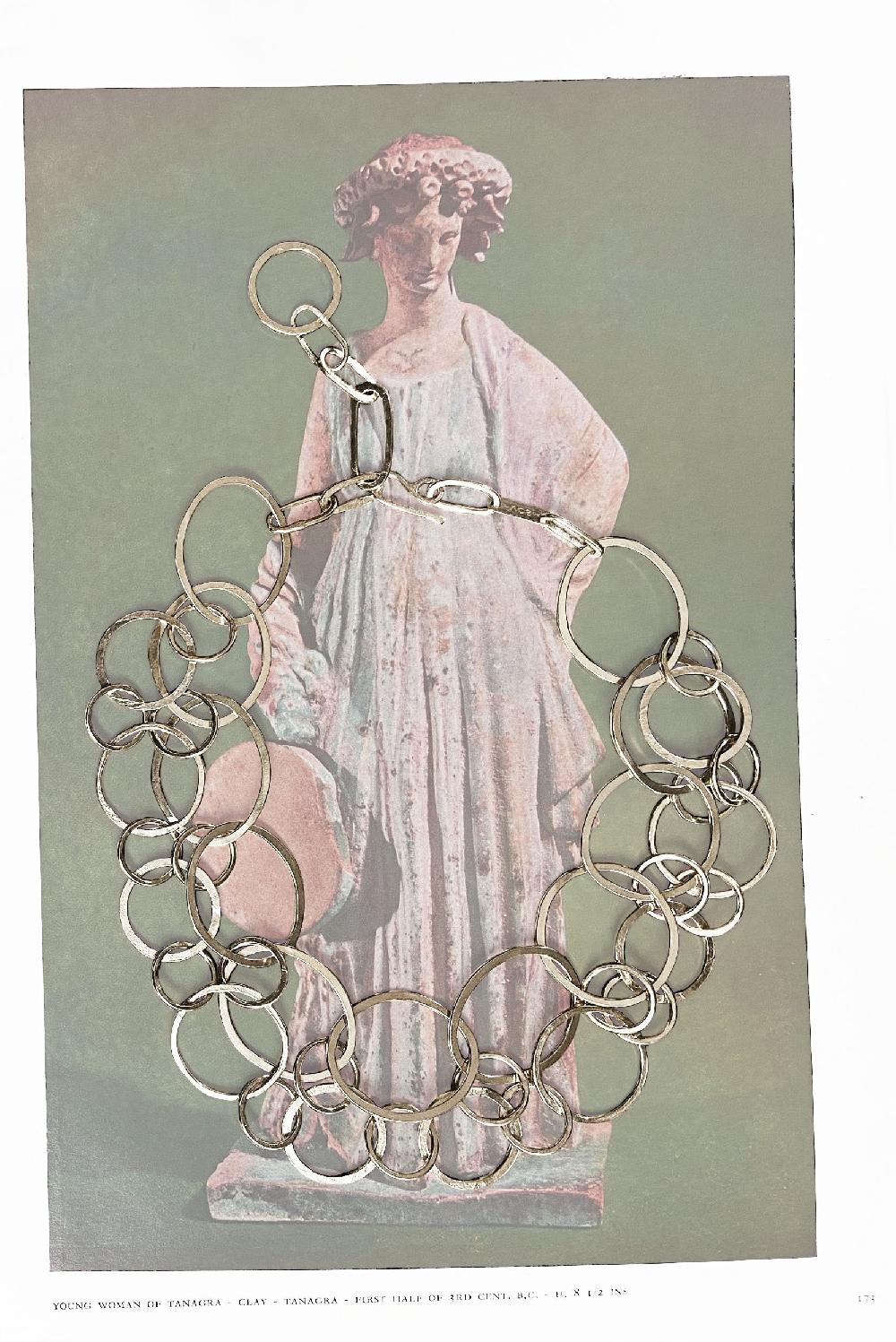 annie costello brown layered rings chain rhodium