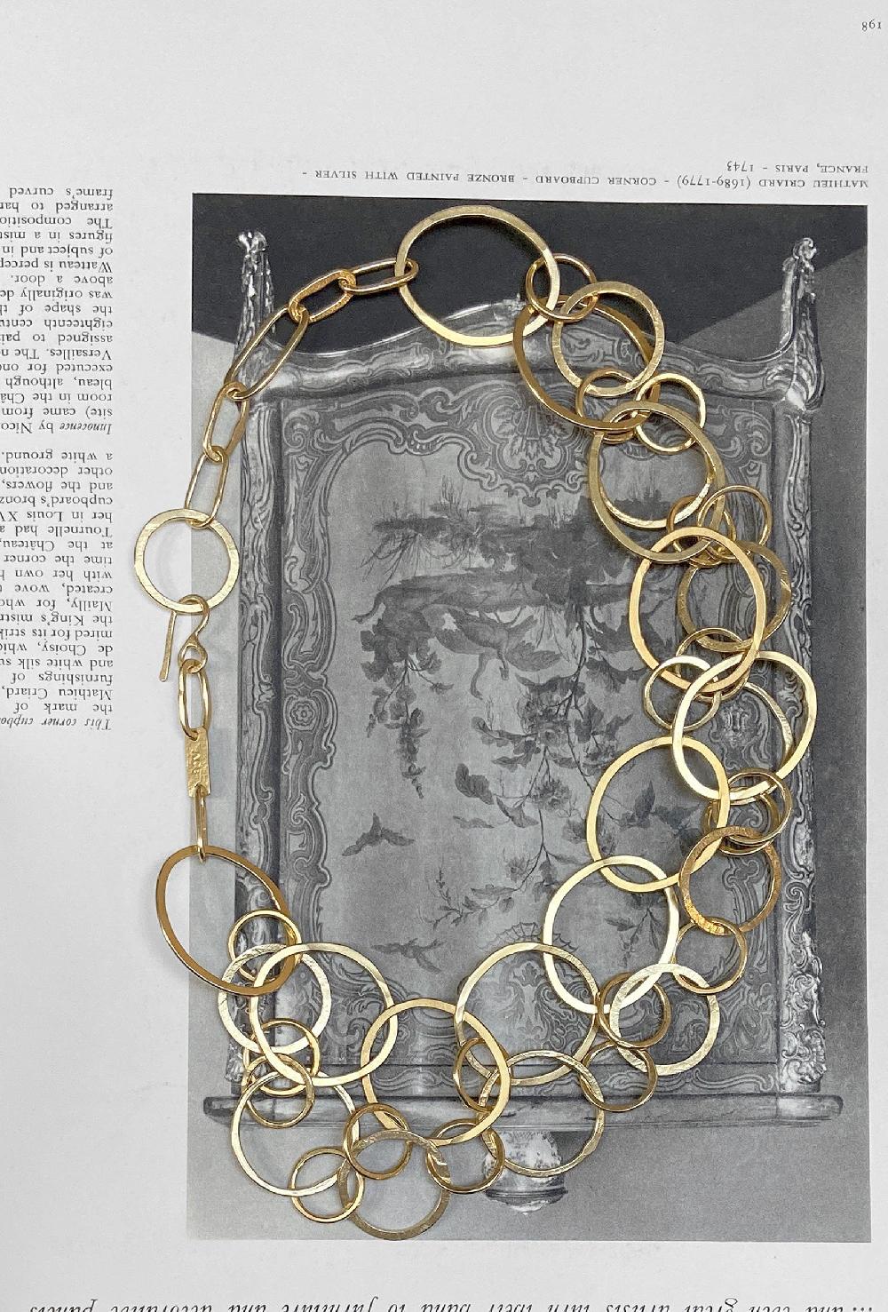 annie costello brown layered rings necklace gold