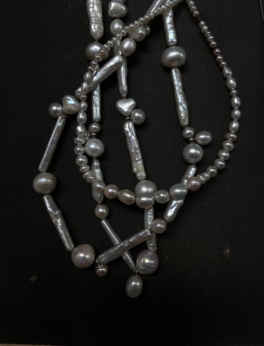 Annie Costello Brown Marguerite Pearl Necklace