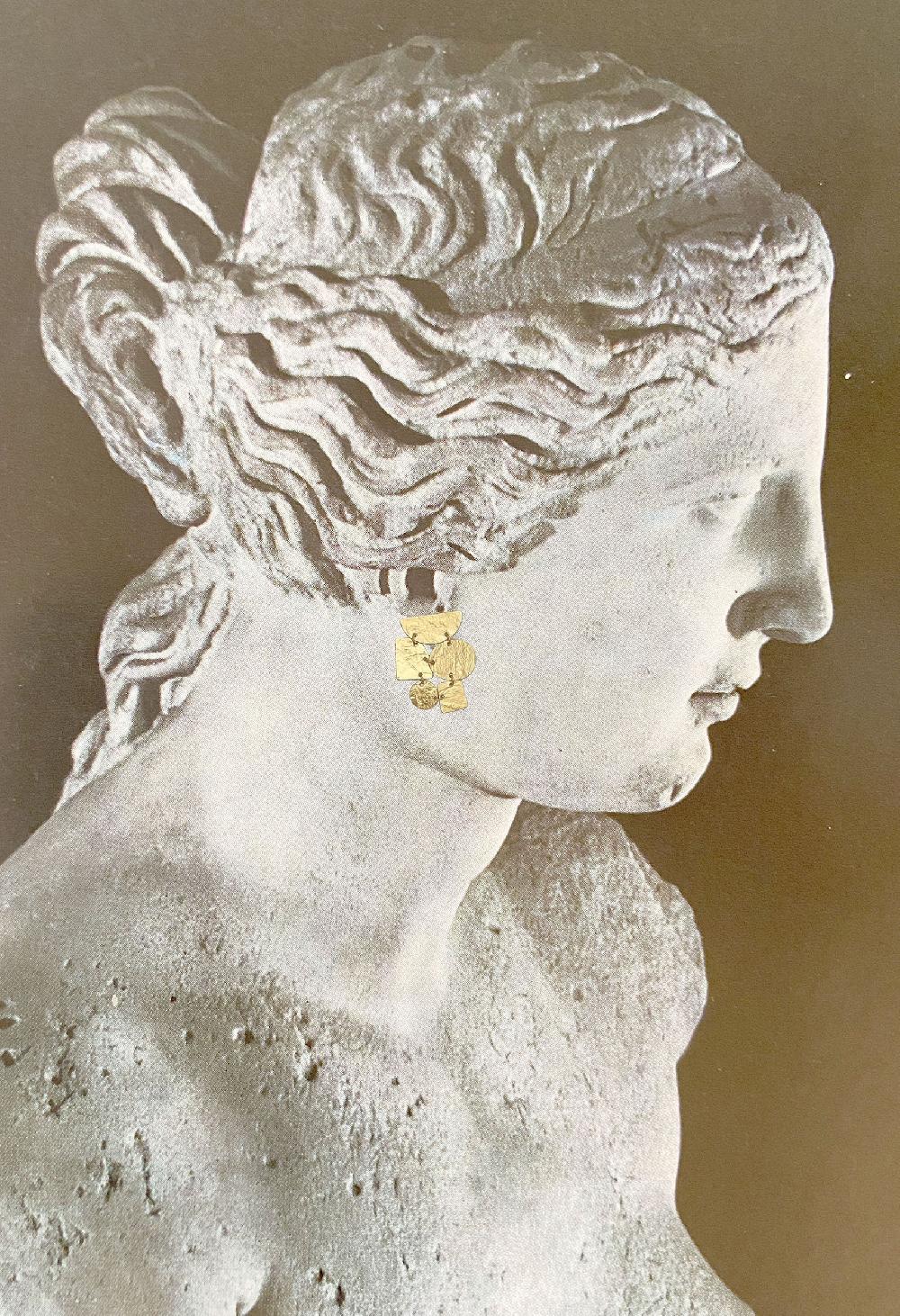 Annie Costello Brown Mosaic Mini Gold Vermeil