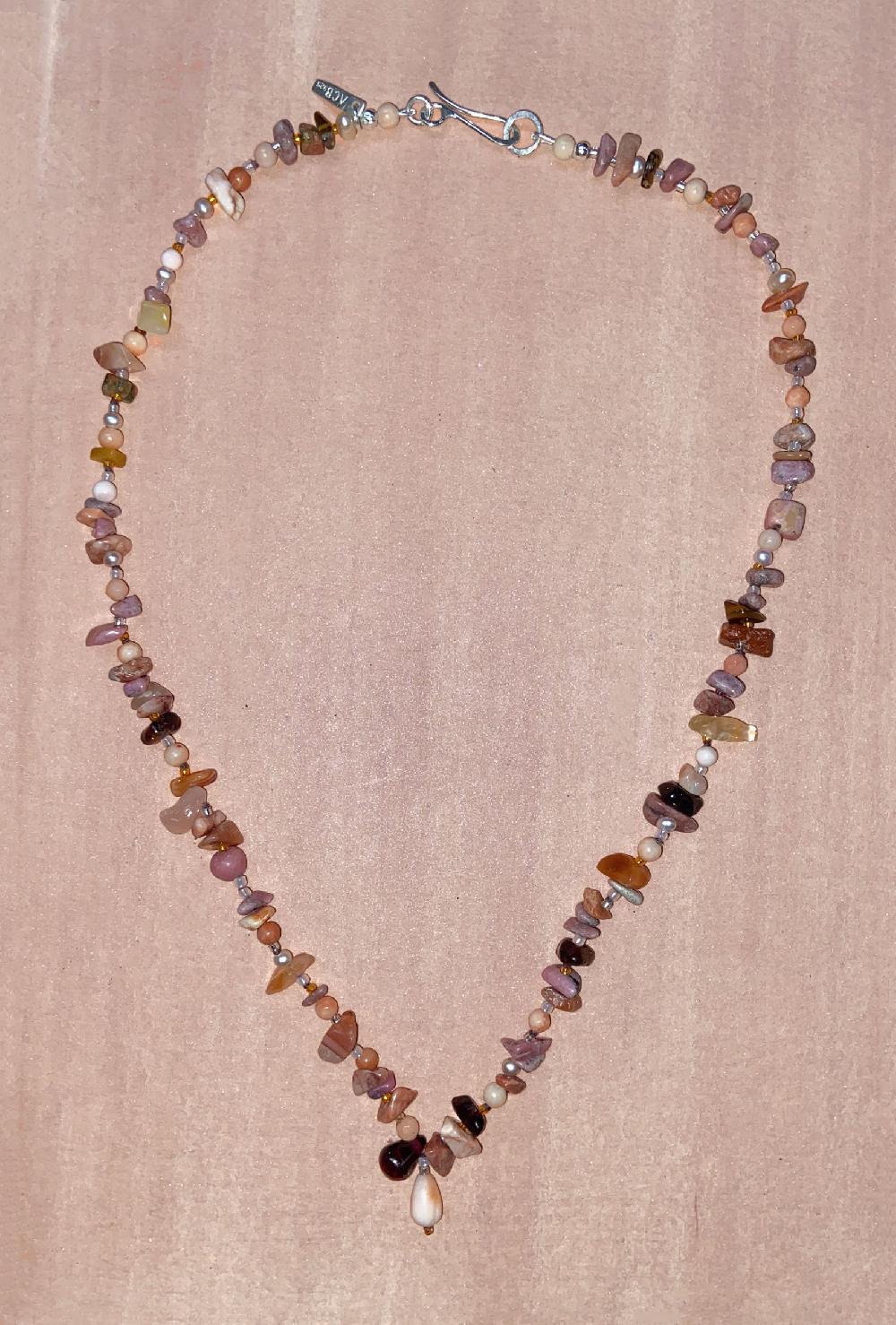 Annie Costello Brown Pink Rhodonite And Coral Mix